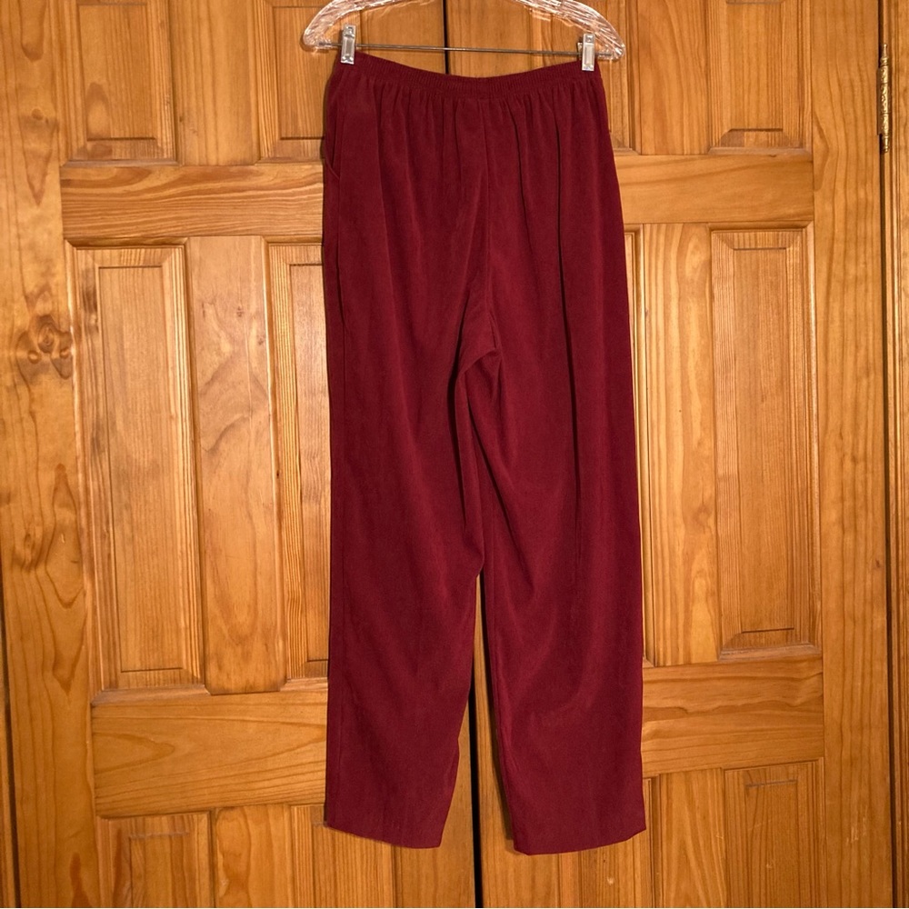 NWOT T & Company Vintage 80s Stretch Pull On Pants Elastic Waist Red Size 10